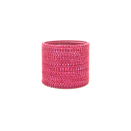 Glam Light Gajari Metal 24 Bangles by ENAVA featuring an elegant velvet and glossy finish. Premium Plain Designer Metal Bangles for women, ideal for weddings, festive occasions, parties, and everyday styling.