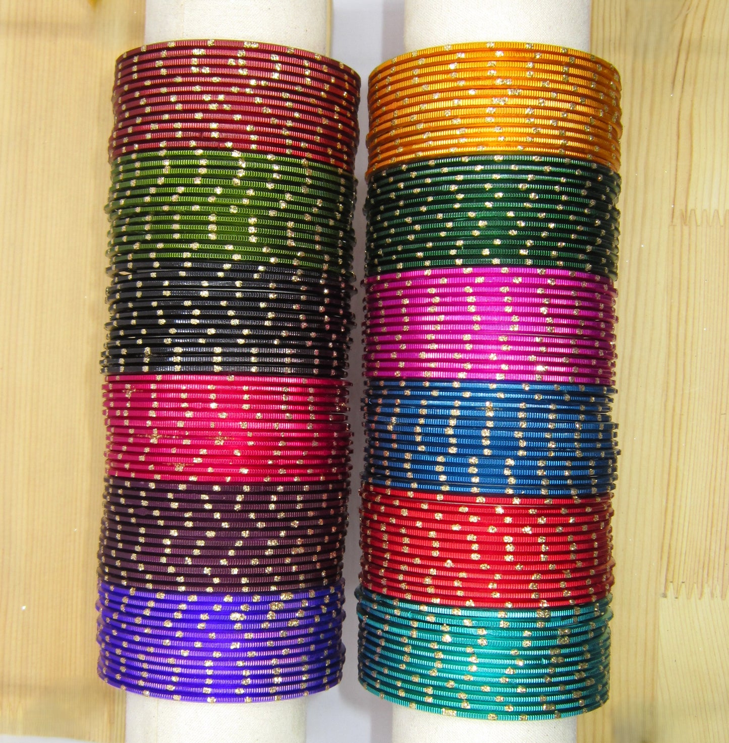 Glitter Dark Color Plus Size Metal Bangles Combo – 12 Colors (1 Dozen Each)