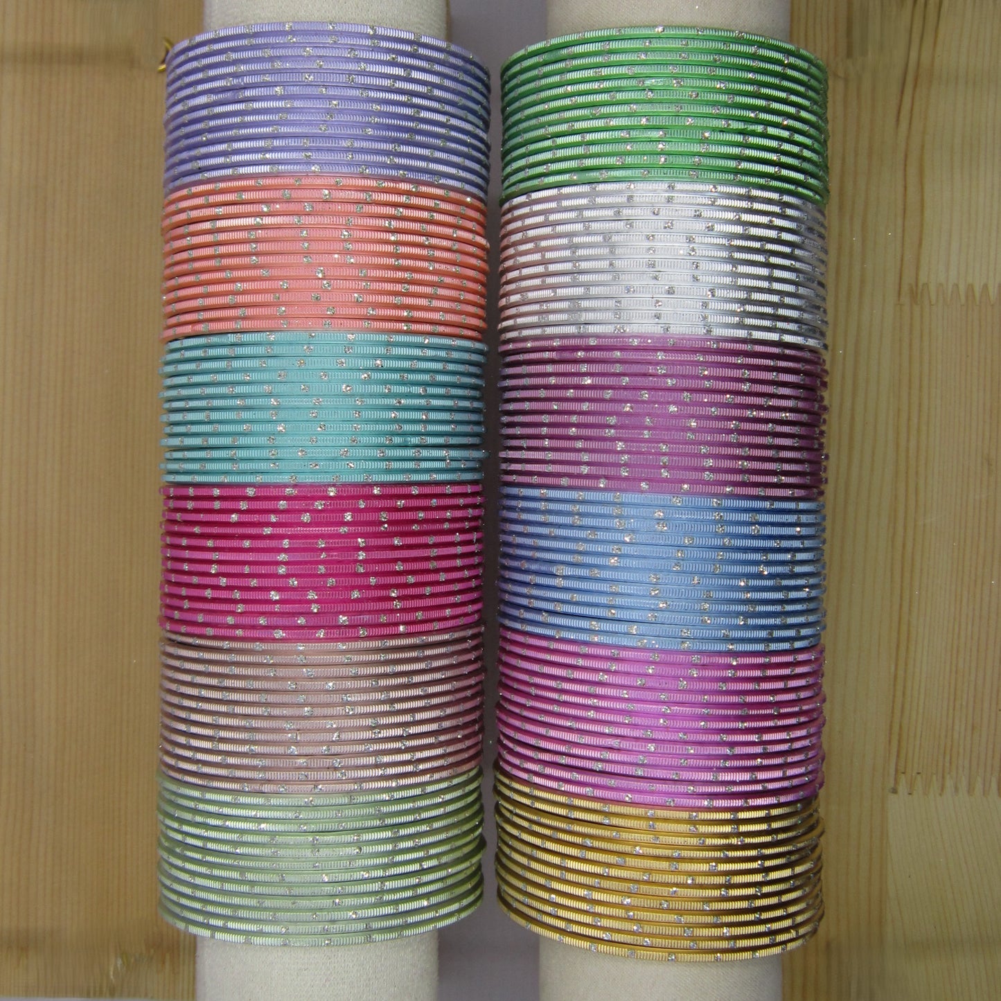 Glitter Light Color Plus Size Metal Bangles Combo – 12 Colors (1 Dozen Each)