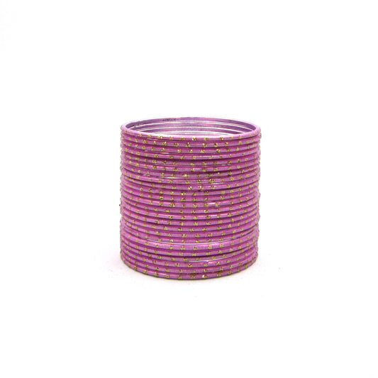 Glitter Light Piyazi Metal 24 Bangles by ENAVA – Light Piyazi Plain Designer Aluminum Bangles Set with Glitter Detailing and Smooth Finish, Elegant Traditional and Festive Bangles for Women, 24 Bangles Pack