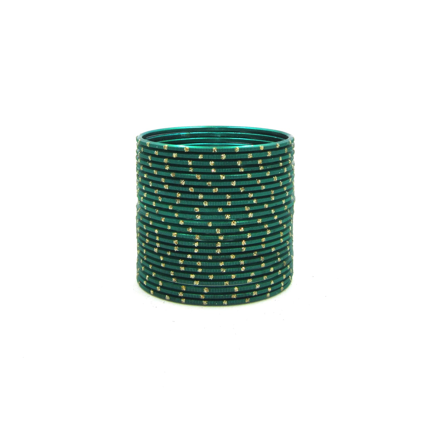 Glitter Radium Metal 24 Bangles by ENAVA – Radium Plain Designer Aluminum Bangles Set with Glitter Detailing and Smooth Finish, Traditional Festive Bangles for Women, 24 Bangles Pack