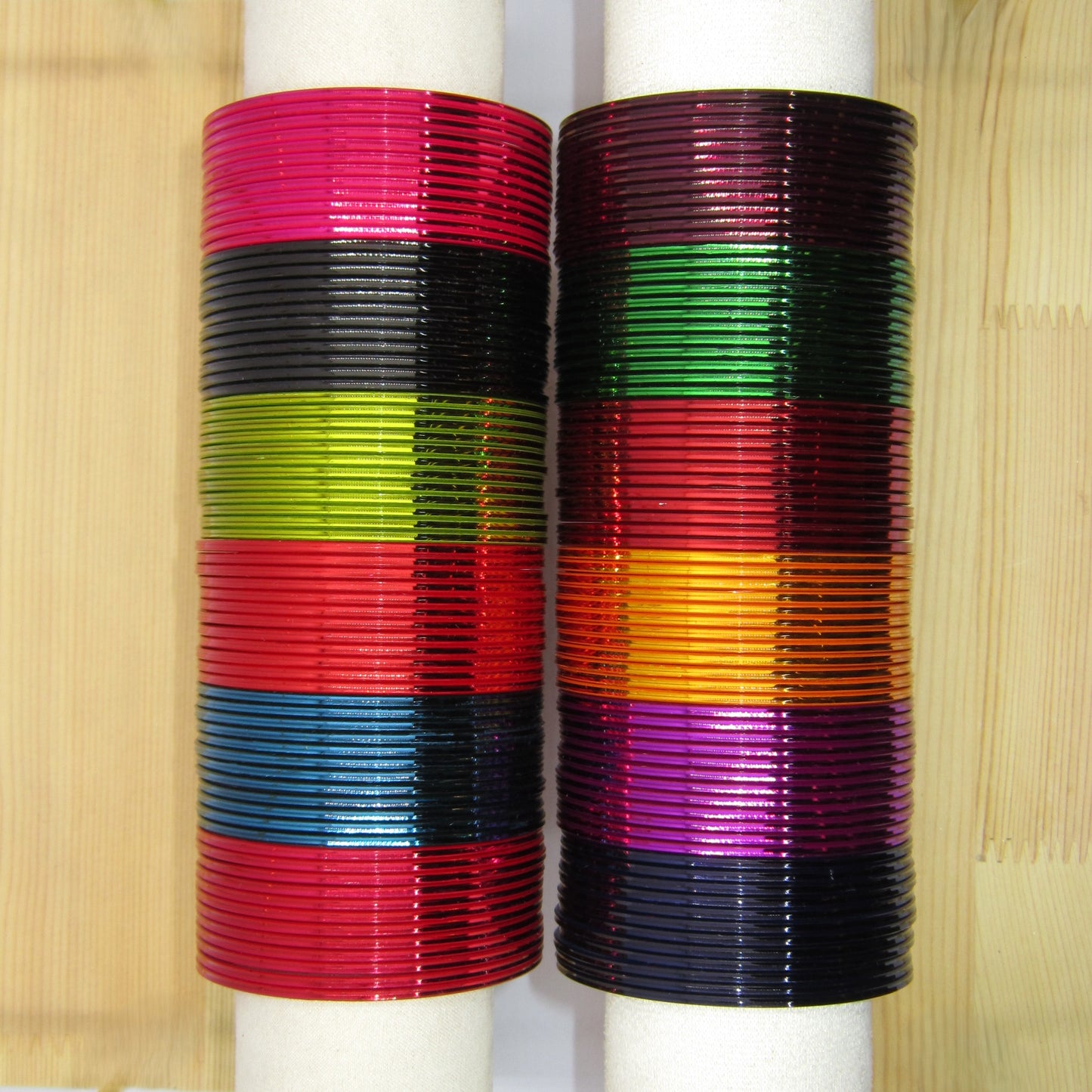 Glossy Dark Color Plus Size Metal Bangles Combo – 12 Colors (1 Dozen Each)