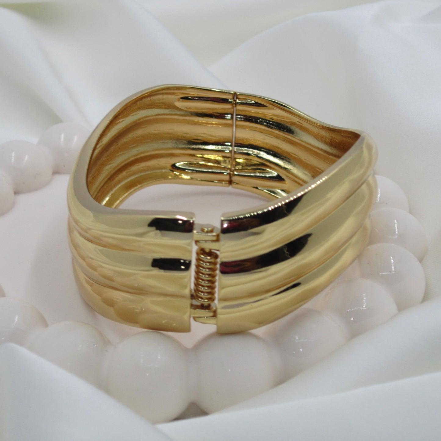 Golden Ripple Openable Anti Tarnish Bracelet by Enava