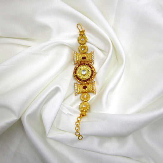 Heritage Bloom Rajwadi Ethnic Traditional Bracelet by Enava
