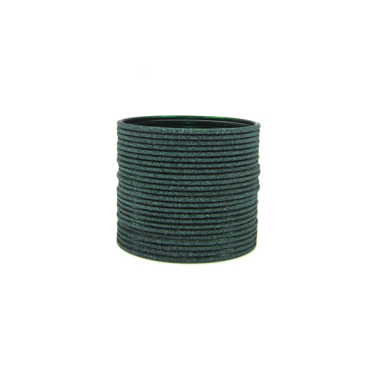 Shiny Dark Green Metal 24 Bangles by Enava
