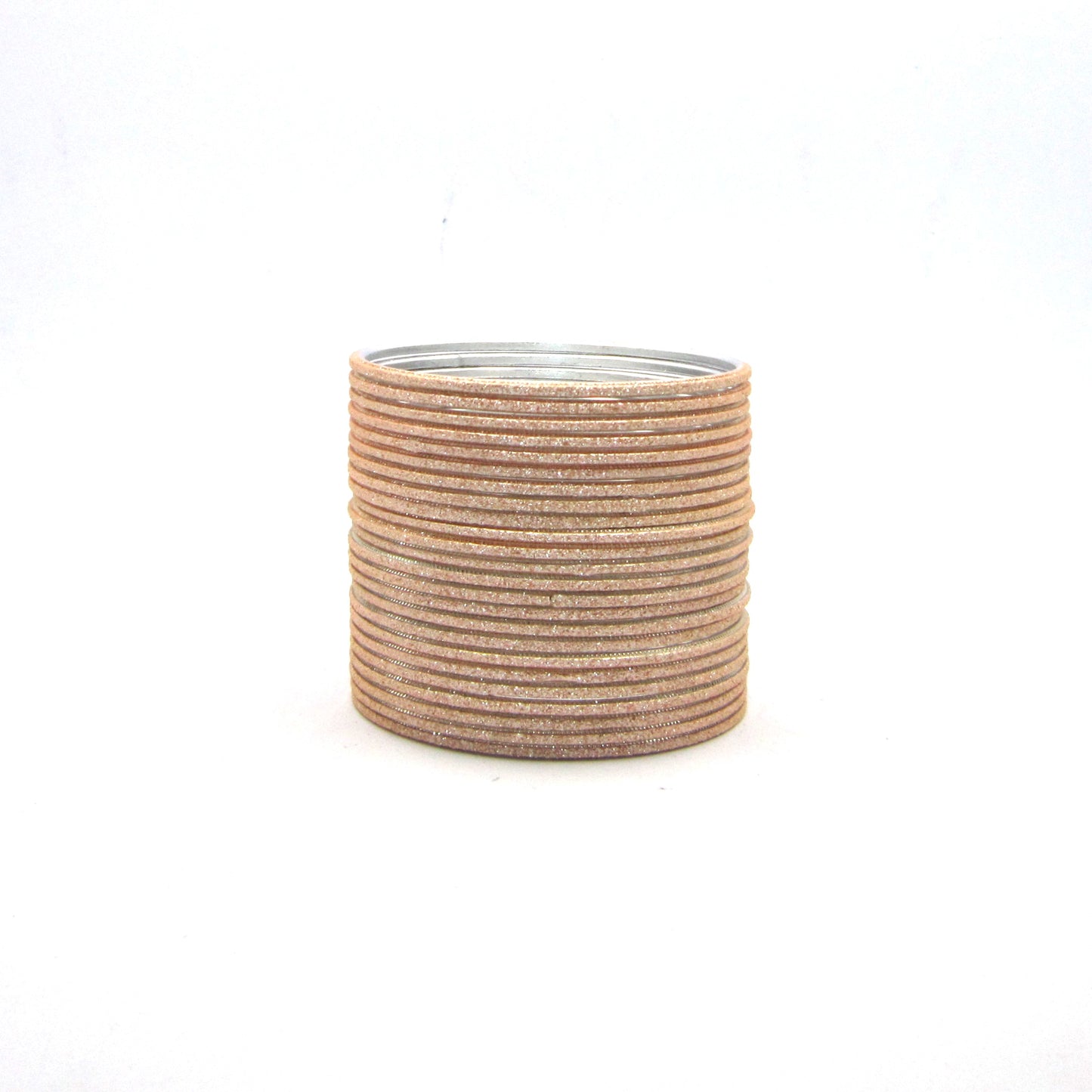 Shiny Light Peach Metal 24 Bangles by Enava