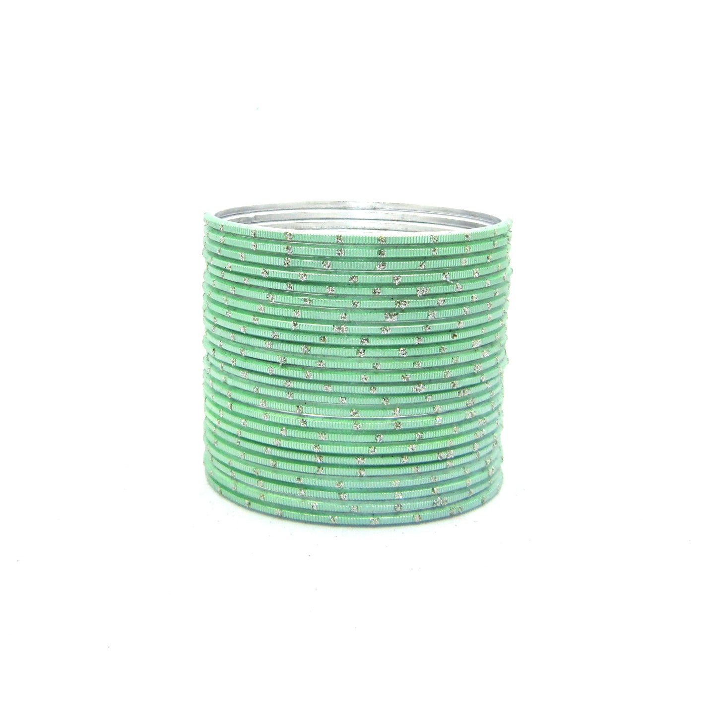 Glitter Light Pista Metal 24 Bangles by Enava