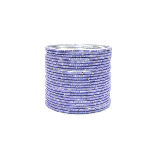 Glitter Light Purple Metal 24 Bangles by Enava