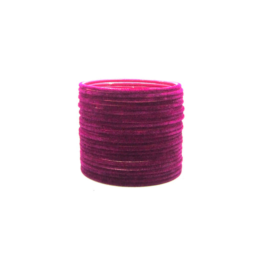 Velvet Magenta Metal 24 Bangles by Enava