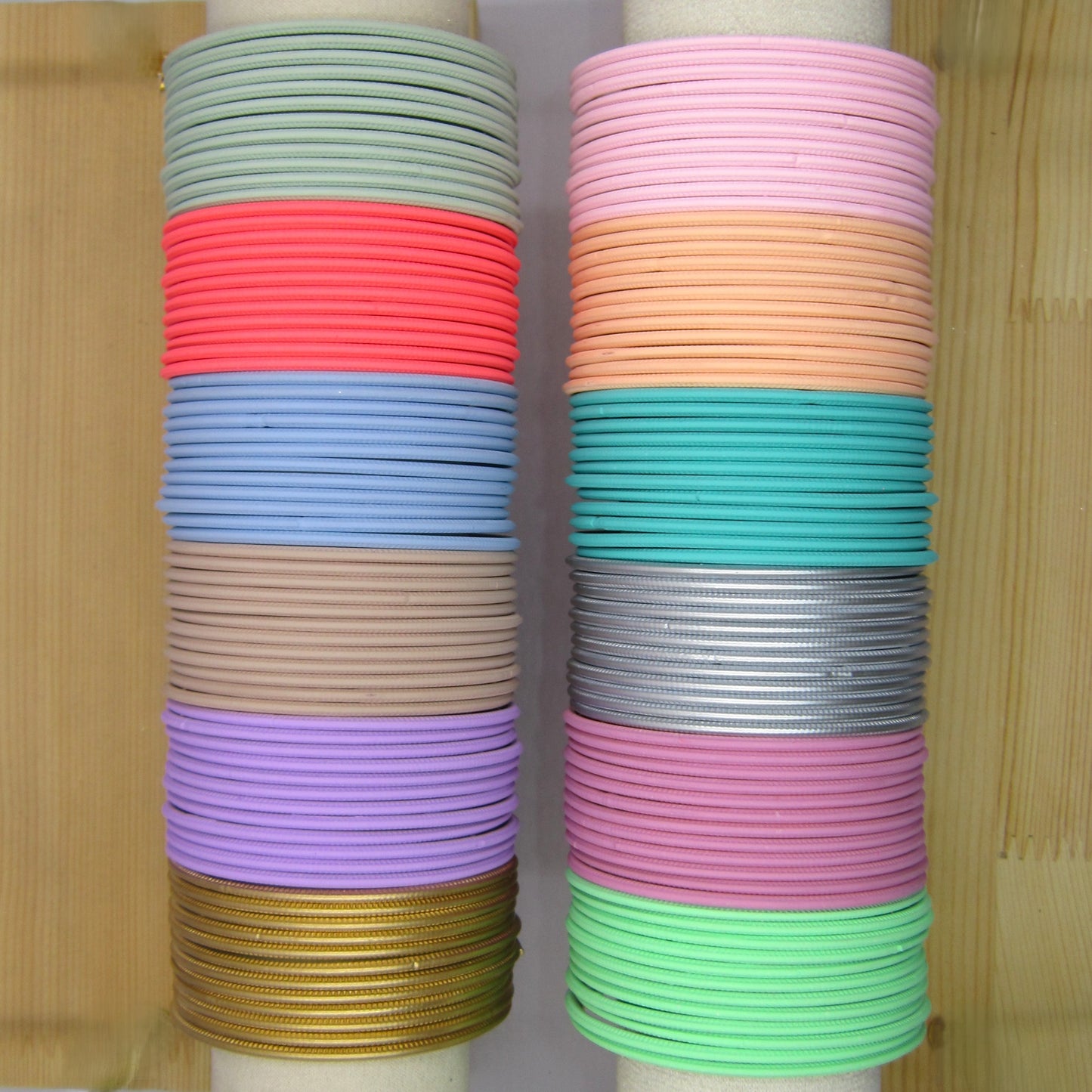 Matte Light Color Metal Bangles Combo – 12 Colors (1 Dozen Each)