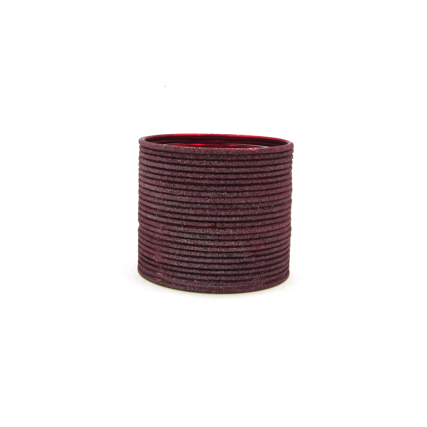 Shiny Maroon Metal 24 Bangles by Enava