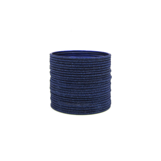 Shiny Navy Blue Metal 24 Bangles by Enava