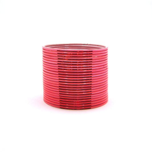 Glossy Peach Pink Metal 24 Bangles by Enava