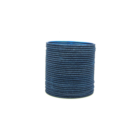 Shiny Peacock Blue Metal 24 Bangles by Enava