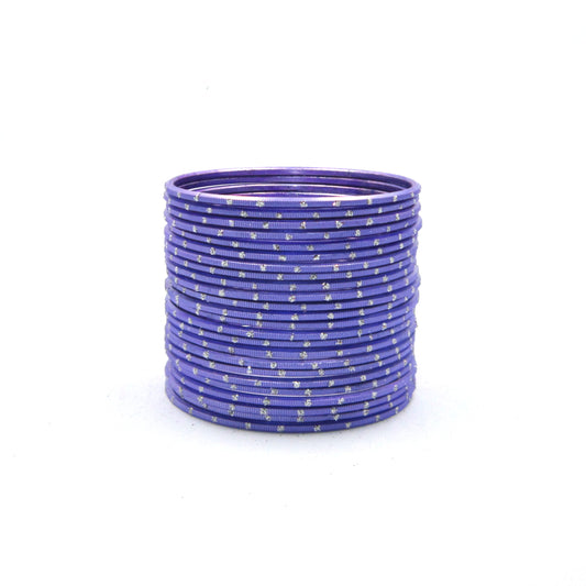 Glitter Purple Metal 24 Bangles by Enava