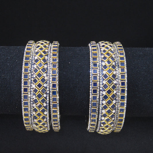 Sitara Chaukor Dark Blue Festive Bangle Set