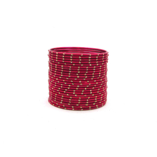 Glitter Strawberry Metal 24 Bangles by Enava