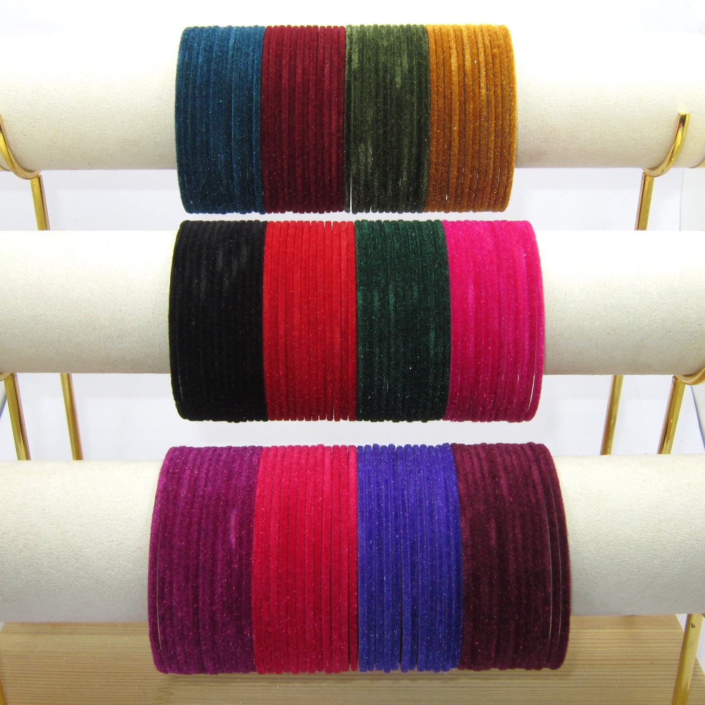 Velvet Dark Color Plus Size Metal Bangles Combo – 12 Colors (1 Dozen Each) by Enava