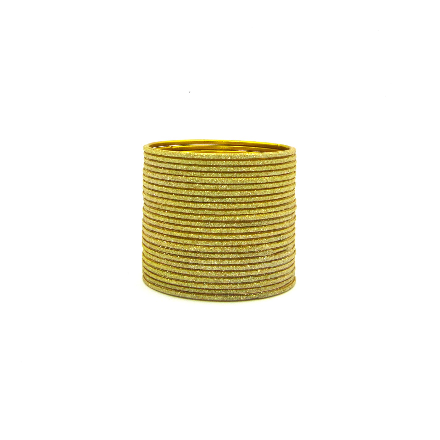 Shiny Yellow Metal 24 Bangles by Enava