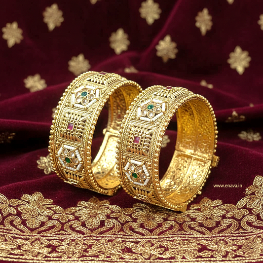 Rajwadi Mehrunisa Kada Bangles by Enava