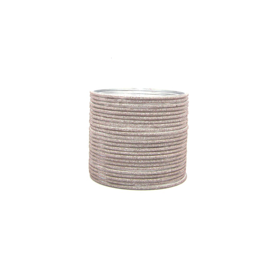 Shiny Light Grey Silver Metal 24 Bangles by Enava