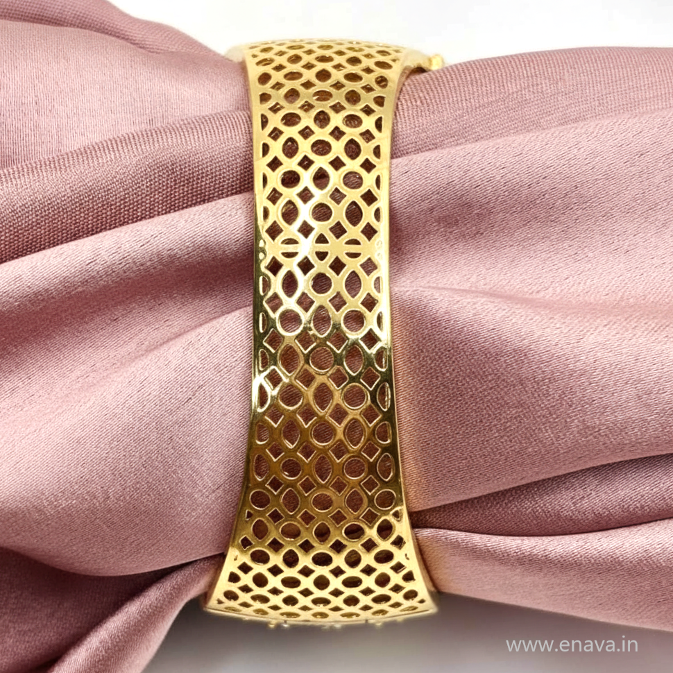 AD CZ Openable Stone Kada with golden Plating ADBT21008 By Enava