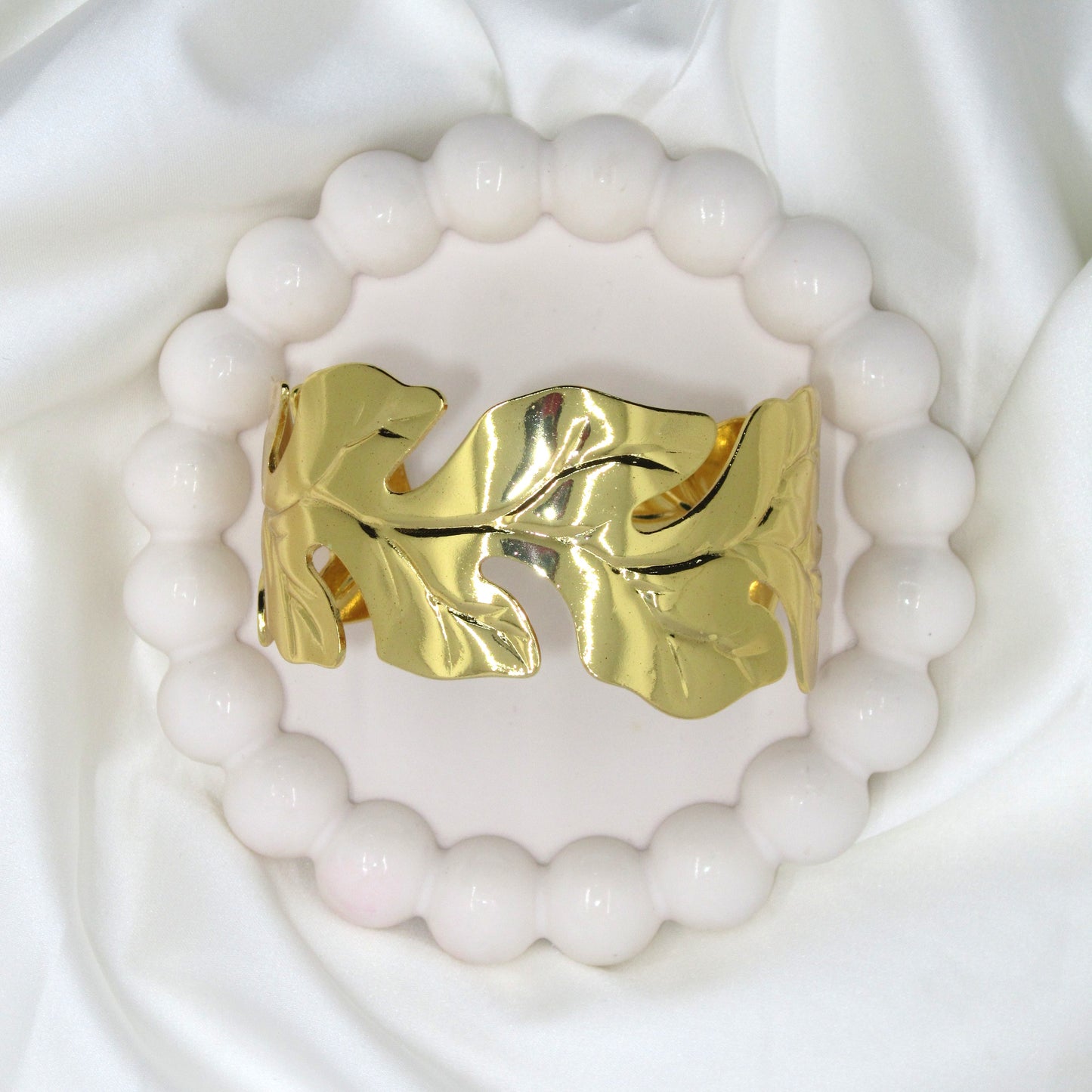 Aurelia Leaf Gold Plated Anti Tarnish Bracelet by Enava