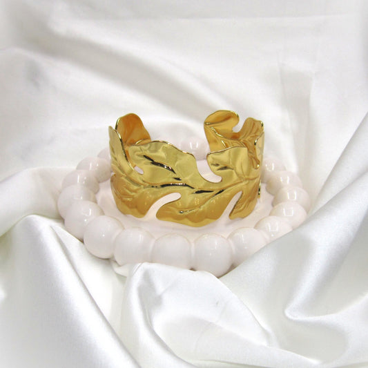 Aurelia Leaf Gold Plated Anti Tarnish Bracelet by Enava