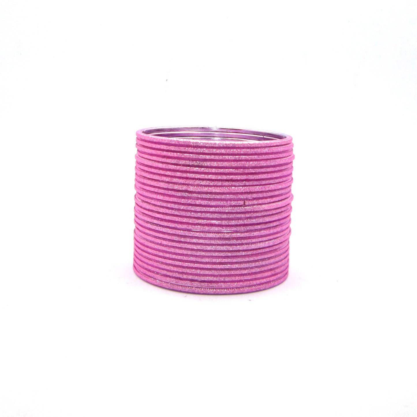 Shiny Baby Pink Metal 24 Bangles by Enava