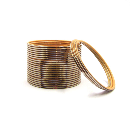 Glossy Biscuit Metal 24 Bangles by Enava