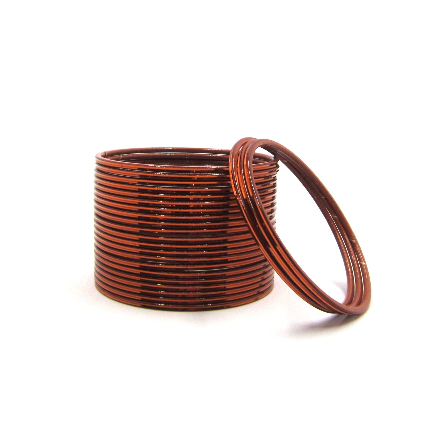 Glossy Copper Metal 24 Bangles by Enava