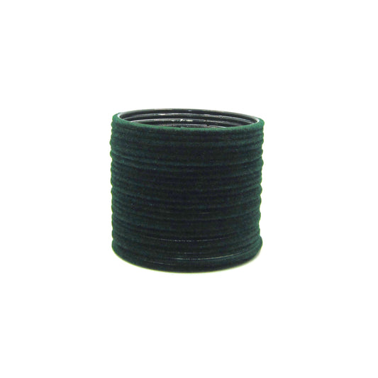 Velvet Dark Green Metal 24 Bangles by Enava