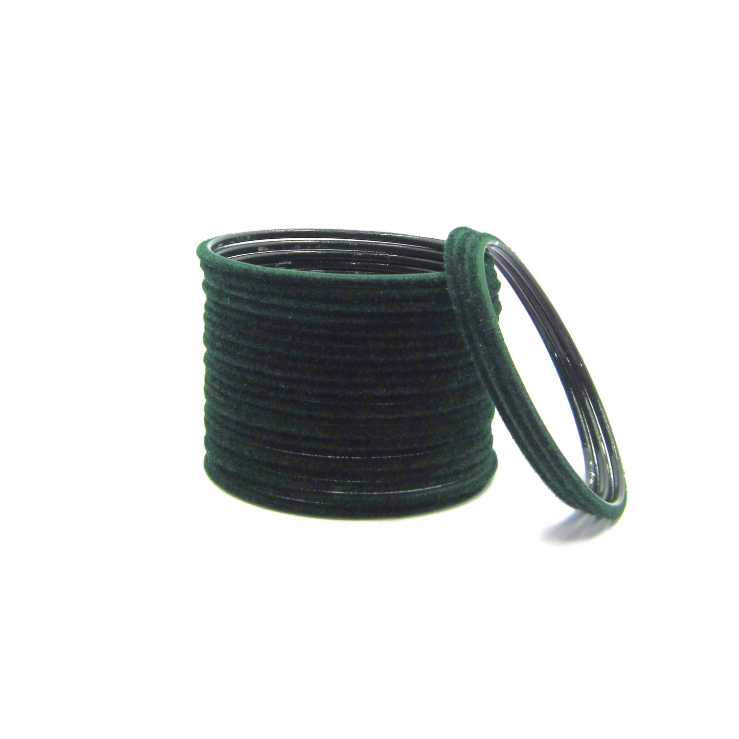 Velvet Dark Green Metal 24 Bangles by Enava