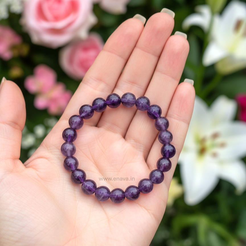 Amethyst Healing Crystal for Calmness & Spiritual Growth | Meditation & Energy Gemstone Bracelet by Enava Gems Bracelet Enava Jewels.