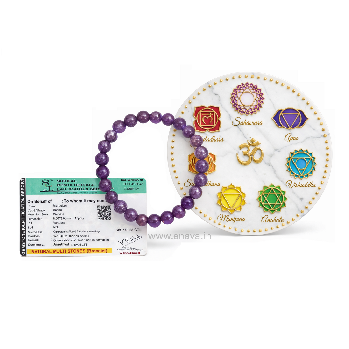 Amethyst Healing Crystal for Calmness & Spiritual Growth | Meditation & Energy Gemstone Bracelet by Enava Gems Bracelet Enava Jewels.