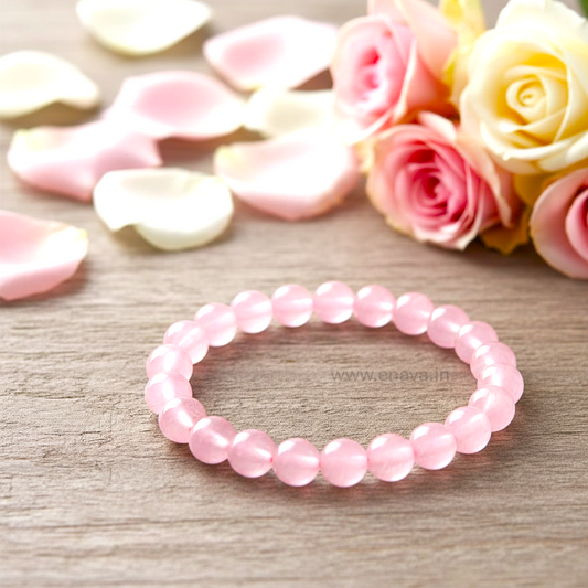 Love Energy Rose Quartz Beads Bracelet for Compassion, Self Love & Emotional Balance by Enava Gems Bracelet Enava Jewels.