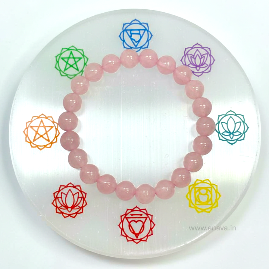 Love Energy Rose Quartz Beads Bracelet for Compassion, Self Love & Emotional Balance by Enava Gems Bracelet Enava Jewels.