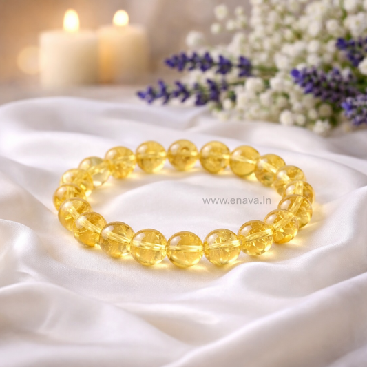 Yellow Citrine Certified Bracelet | Money Magnet & Wealth Attraction, Prosperity, Success, Protection, Luck, Stress Relief & Emotional Balance by Enava Gems Bracelet Enava Jewels.