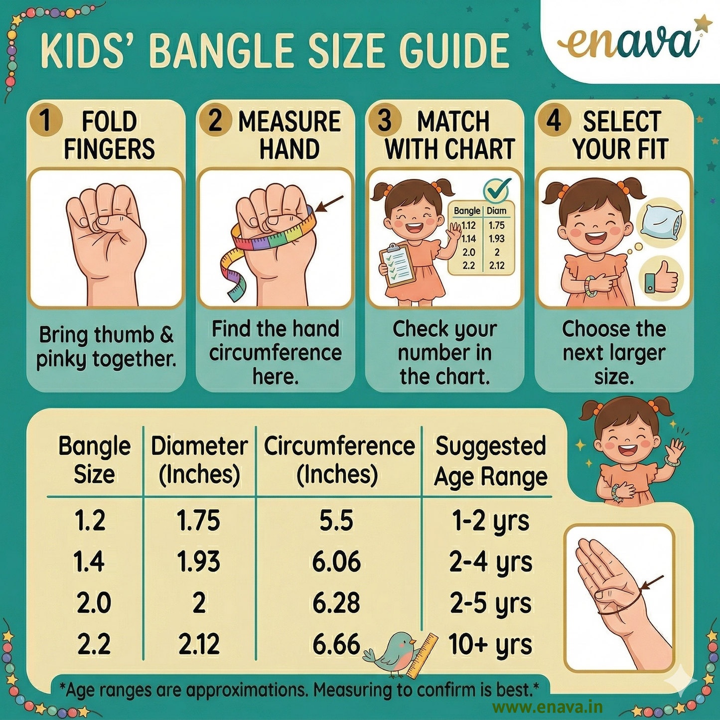 Kids Antique Gold & Dark Blue Color Metal Bangle Set by Enava