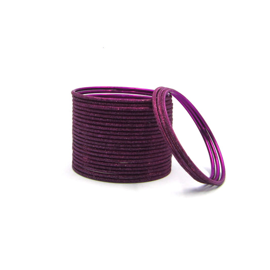 Shiny Falsa Maroon Metal 24 Bangles by Enava