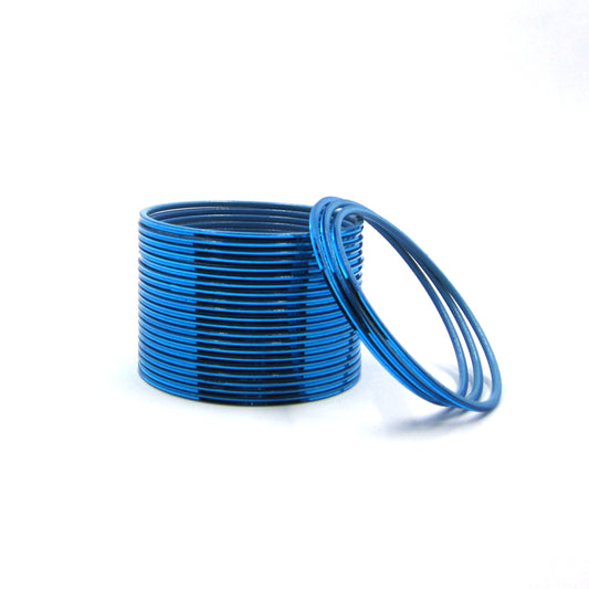 Glossy Firozi Metal 24 Bangles by Enava