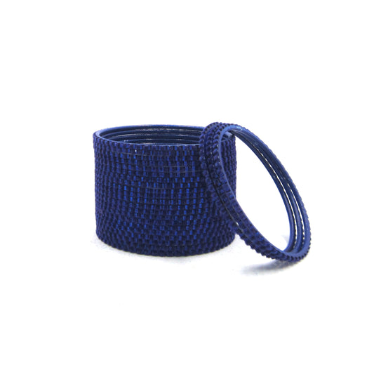Glam Navy Blue Metal 24 Bangles online. Featuring a luxurious velvet and glossy finish, these premium plain designer metal bangles are lightweight, durable, and perfect for daily wear, weddings, and festive occasions.