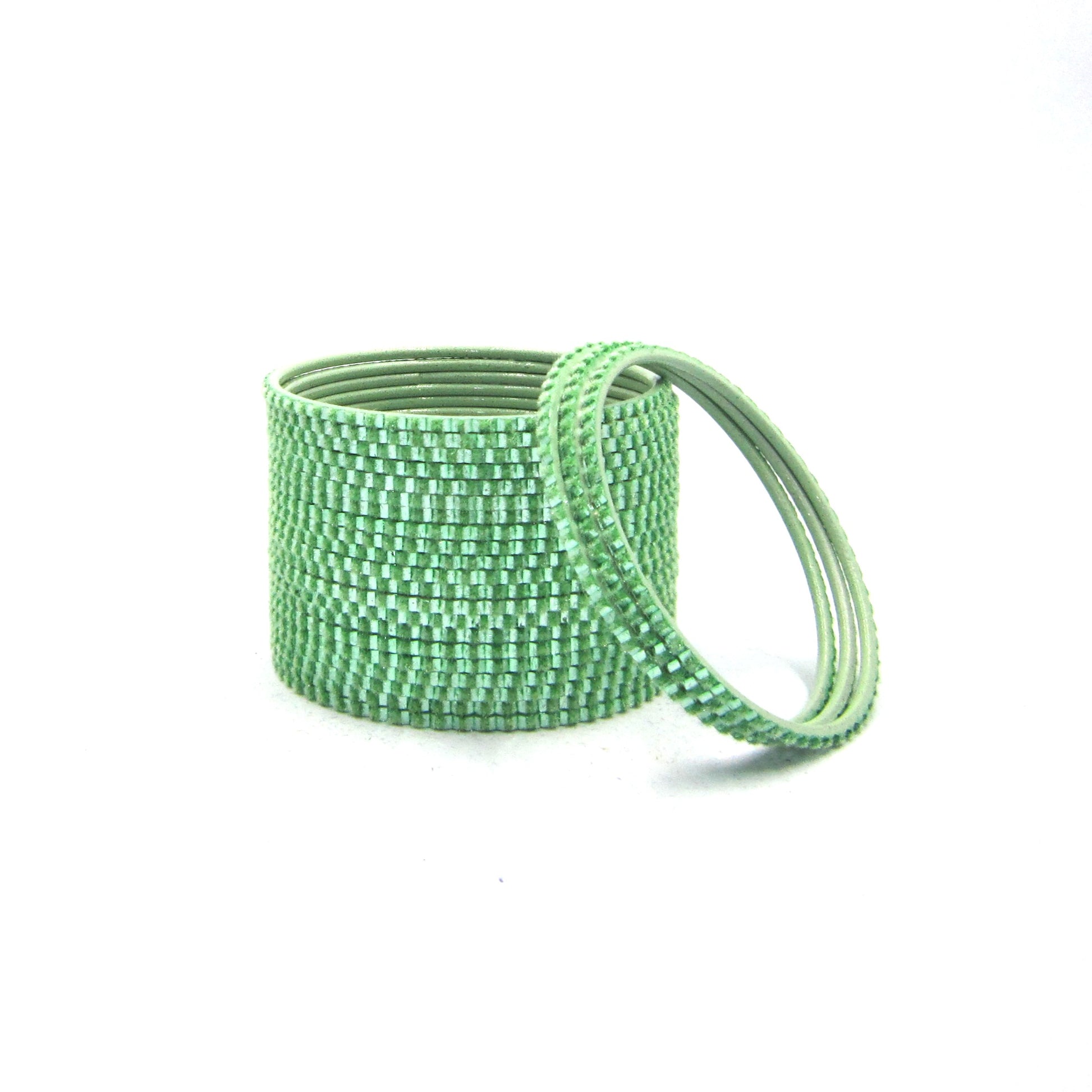 Glam Light Pista Metal 24 Bangles by ENAVA featuring a luxurious velvet and glossy finish. Premium Plain Designer Metal Bangles for women, ideal for weddings, festive occasions, parties, and everyday styling.