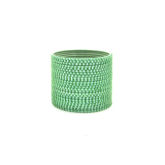 Glam Light Pista Metal 24 Bangles by ENAVA featuring a luxurious velvet and glossy finish. Premium Plain Designer Metal Bangles for women, ideal for weddings, festive occasions, parties, and everyday styling.