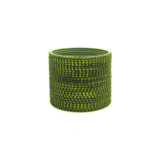 Glam Mehendi Metal 24 Bangles by ENAVA featuring a luxurious velvet and glossy finish. Premium Plain Designer Metal Bangles for women, ideal for Mehendi ceremonies, weddings, festive occasions, parties, and everyday styling.