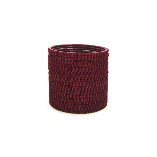 Glam Mehroon (Maroon) Metal 24 Bangles by ENAVA featuring a luxurious velvet and glossy finish. Premium Plain Designer Metal Bangles for women, ideal for weddings, festive occasions, parties, and everyday styling.