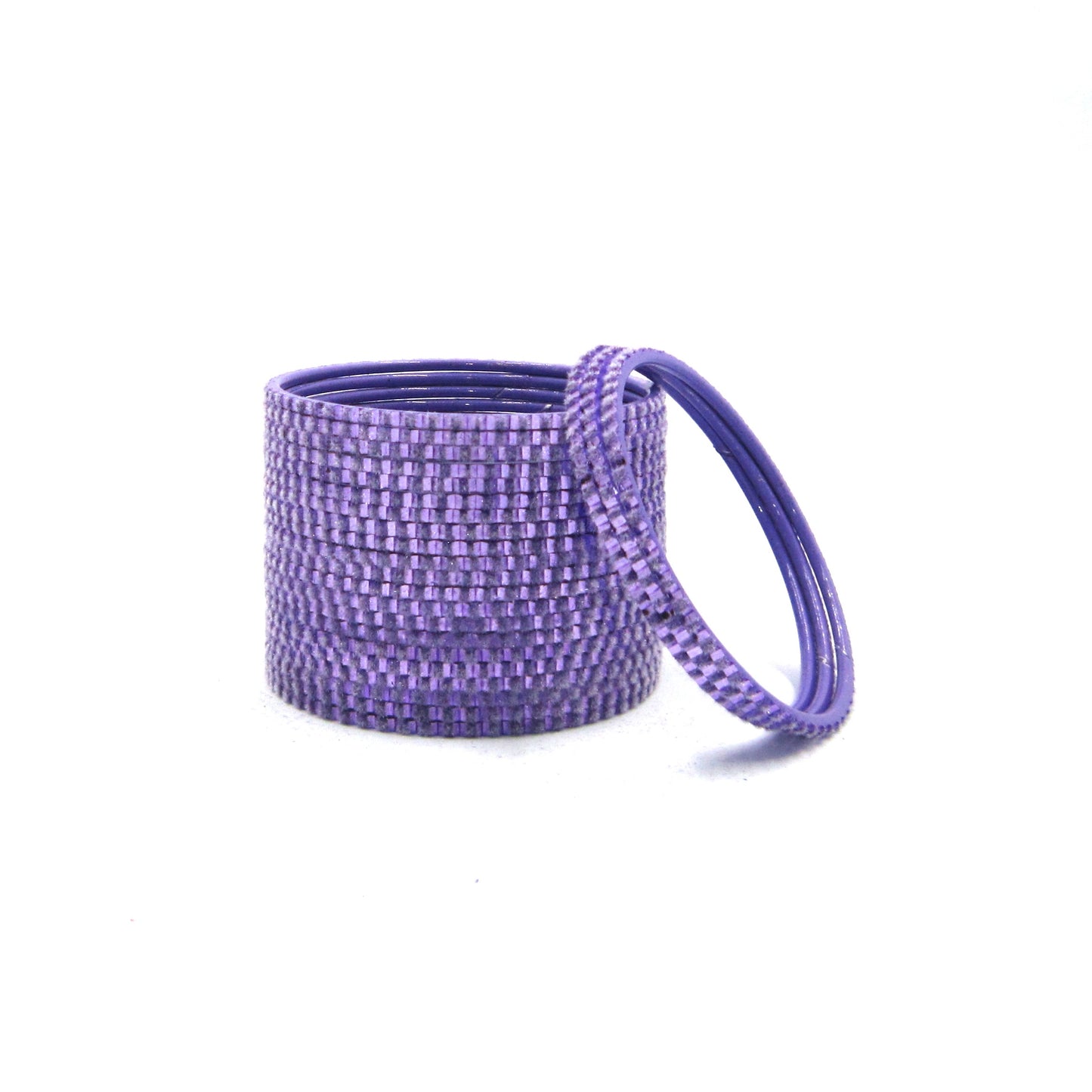 Glam Purple Metal 24 Bangles by ENAVA featuring a luxurious velvet and glossy finish. Premium Plain Designer Metal Bangles for women, ideal for weddings, festive occasions, parties, and everyday styling.