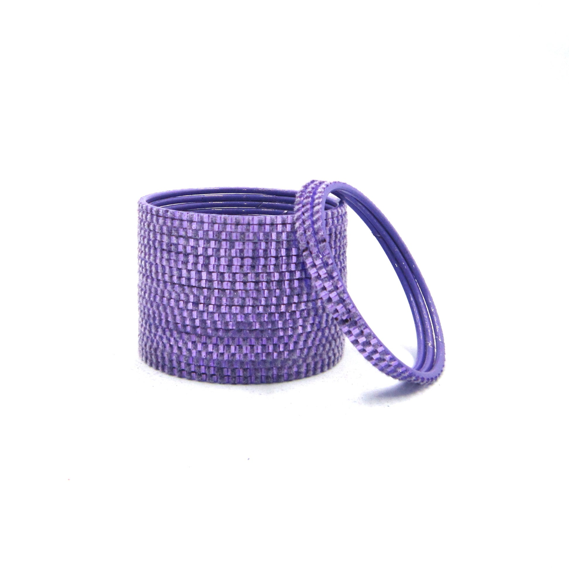 Glam Purple Metal 24 Bangles by ENAVA featuring a luxurious velvet and glossy finish. Premium Plain Designer Metal Bangles for women, ideal for weddings, festive occasions, parties, and everyday styling.