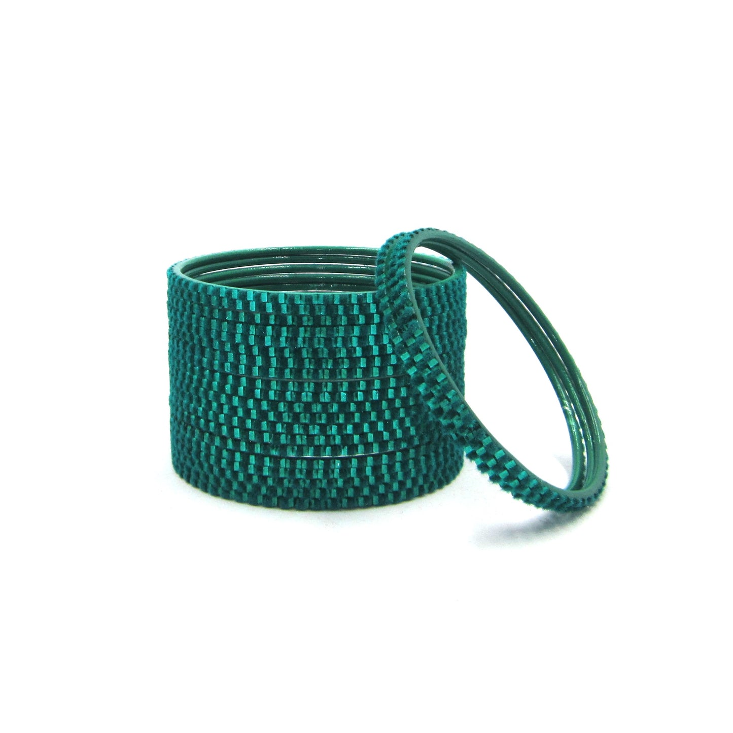 Glam Radium Metal 24 Bangles by ENAVA featuring a luxurious velvet and glossy finish. Premium Plain Designer Metal Bangles for women, ideal for weddings, festive occasions, parties, and everyday styling.