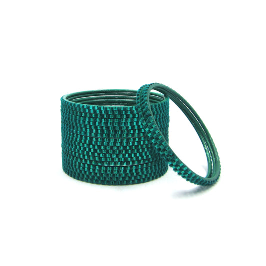 Glam Radium Metal 24 Bangles by ENAVA featuring a luxurious velvet and glossy finish. Premium Plain Designer Metal Bangles for women, ideal for weddings, festive occasions, parties, and everyday styling.